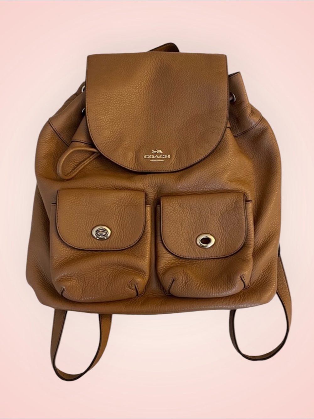 Coach Pebbled Leather Backpack in Brown